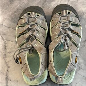 Gray and Mint Sandals